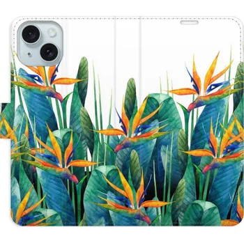 Pouzdro na mobilní telefon Flipové pouzdro iSaprio - Exotic Flowers 02 - iPhone 15