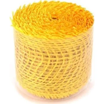 Stuha Jutová stuha žlutá, 4 cm x 3 m
