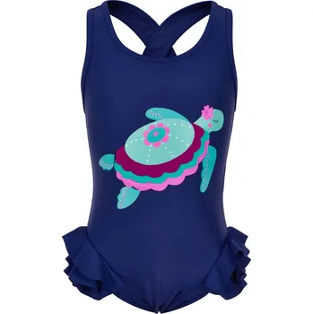 Kojenecké plavky COLOR KIDS PLAVKY COLOR KIDS, JEDNODÍLNÉ SE ZVÍŘÁTKEM A VOLÁNKY, TWILINGHT BLUE Velikost: 80