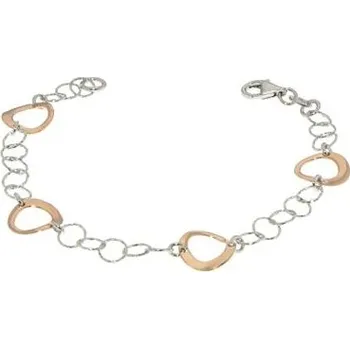 Náramek Stříbrný náramek s pozlacenými kroužky délka náramku 19cm