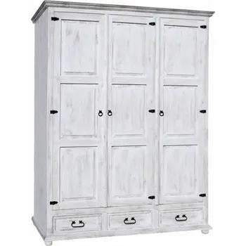 Komoda ARTEN (NANO Systems s.r.o.) Rustikální skříň POPRAD SZY103 (typ I) - borovice (bílý vosk)