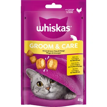 Pamlsek pro psa 8×45 g Whiskas Snacks Groom & Care
