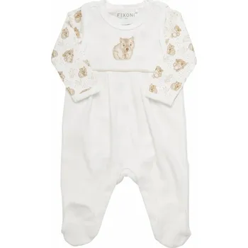 Kojenecká souprava FIXONI SET FIXONI, DUPAČKY A BODY SE ZVÍŘÁTKY, VELUR, SNOW WHITE Velikost: 50