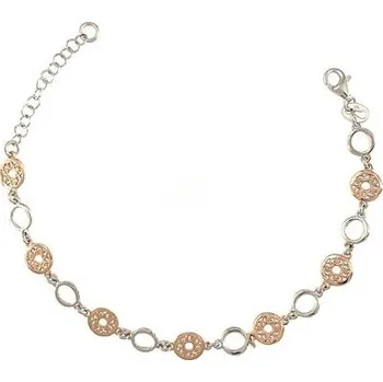 Náramek Stříbrný náramek kroužky délka náramku 17+3cm