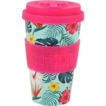 Termohrnek Termohrnek RPED plast 435ml Tropické květy