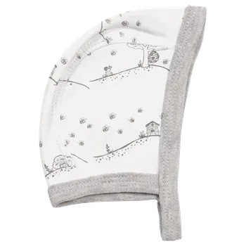 Kojenecká čepice ČEPIČKA FIXONI LITTLE BEE, S KRAJINKOU, BÍLÁ Velikost: 50