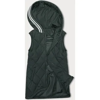 Dámská vesta Vesta v army barvě s ozdobnou kapucí (16M9116-136) odstíny zelené L (40)