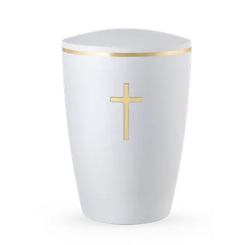 Smuteční dekorace Ekologická urna Venezia - Kříž/Bílá
