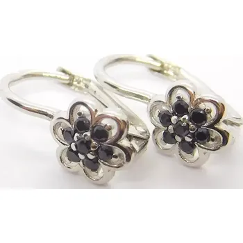 Náušnice Klenoty Budín Dětské zlaté náušnice s černými zirkony 585/1,47gr H2225 (Klenoty Budín Dětské zlaté náušnice s černými zirkony 585/1,47gr H2225)