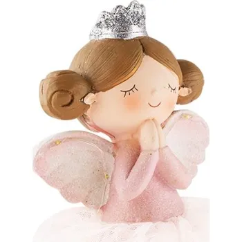 Anděl 16cm růžový se svítícími křídly