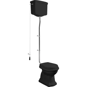 RETRO WC mísa s nádržkou, zadní odpad, černá-chrom