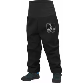 Chlapecké kalhoty Batolecí softshellové kalhoty Unuo s fleecem Basic černé velikost 92/98