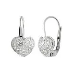 Náušnice stříbrné Srdce se zirkony