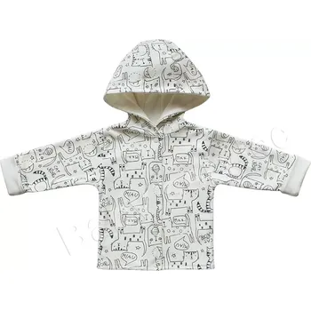 Bavlněný kabátek s kapucí Baby Service kočičky velikost 74