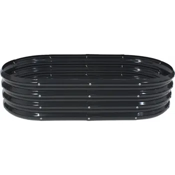 Vyvýšený záhon Vyvýšený záhon ovál 120x60x30cm - Antracit Doprava zdarma