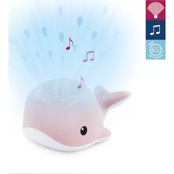 Noční světlo ZAZU Velryba WALLY růžová - noční projektor s melodiemi (ZA-WALLY-03)