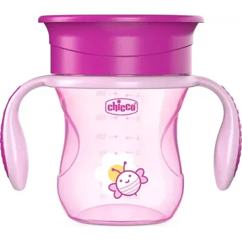 CHICCO Hrneček Perfect 360 s držadly 200 ml růžový 12m+ (06951.100)