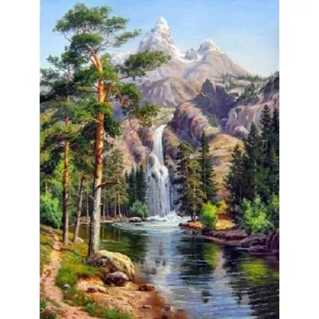 Diamantové malování DIAMANTOVÁ MOZAIKA VODOPÁD 03 - SLEVA -50%