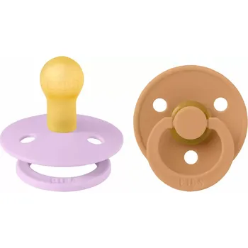 BIBS Colour dudlíky z přírodního kaučuku 2ks velikost 2 (6-18měs) Violet Sky/Pumpkin (120435)