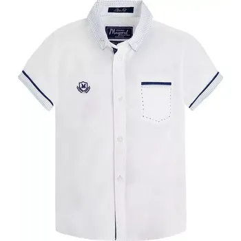 Chlapecká košile Chlapecká košile s krátkým rukávem Mayoral 3134-95 Blanco velikost 104