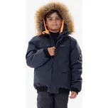 QUECHUA Dětská zimní turistická nepromokavá hřejivá bunda NH 500 8 LET MODRÁ|ORANŽOVÁ