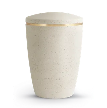 Smuteční dekorace Ekologická urna Rock Creme - Zlatý pásek