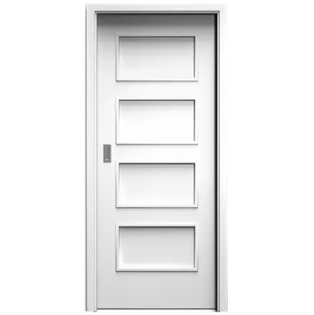 Interiérové dveře SAPELI SWING KOMFORT M19 - CPL LAMINÁT - POSUVNÉ DVEŘE VČ. ZÁRUBNĚ - Bílá hladká Průchozí šířka (cm): 80, Průchozí výška (cm): 197