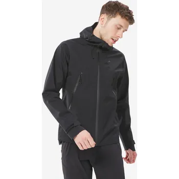 Pánská vesta QUECHUA Pánská turistická nepromokavá bunda MH 500 XL ČERNÁ