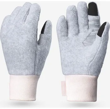 Rukavice QUECHUA Dětské turistické fleecové rukavice Hike 500 14 LET RŮŽOVÁ|ŠEDÁ