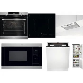 Set domácích spotřebičů AEG Mastery SteamBake BCK455350M + AEG Mastery Bridge IKE64441IB + AEG DGB3523S + AEG Mastery MSB2547D-M + AEG FSE74707P + AEG TSC6M181ES