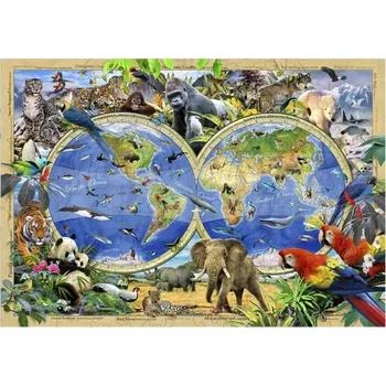 Puzzle Klasické dřevěné puzzle - Zvířecí země, A5