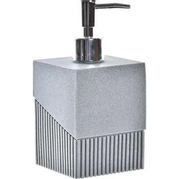 Koupelový kartáč Dávkovač mýdla DKD Home Decor Skandinávský Pryskyřice PP Stříbřitá Šedá (8,5 x 8,5 x 17,3 cm)