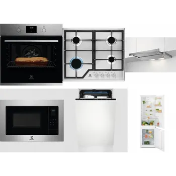 Set domácích spotřebičů ELECTROLUX KOFGH70TX + ELECTROLUX KGS6426SX + ELECTROLUX LFP326S + ELECTROLUX EMS4253TEX + ELECTROLUX EEM23100L + ELECTROLUX LND5FE18S