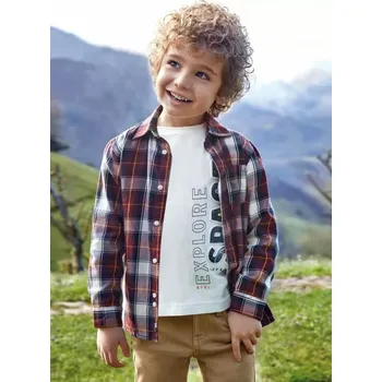 Chlapecká košile Chlapecká kostkovaná košile s dlouhým rukávem Mayoral 4185-63 velikost 116
