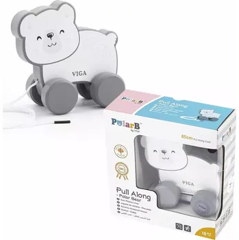 Dřevěná hračka Viga Dřevěná tahačka lední medvěd