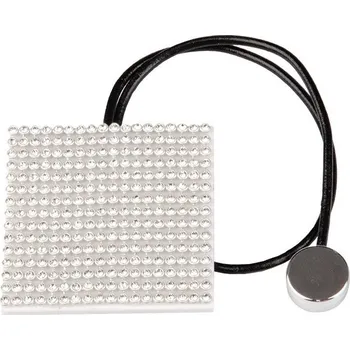 Příslušenství pro záclonu a závěs Dekorační magnetická spona na závěsy kamínky bílé