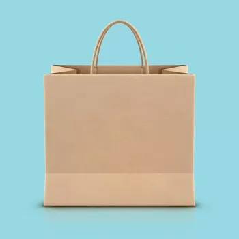 GASTRO TAŠKY NA MENU BOXY – HNĚDÉ / kroucené rukojeti (Papírové tašky na obědové boxy)