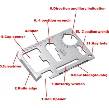 Multifunkční nůž Nože kreditní karty multi kapesní nástroj multifunkční víceúčelové přežít tábor otvírák peněženka venkovní láhve kit edc zařízení gadget