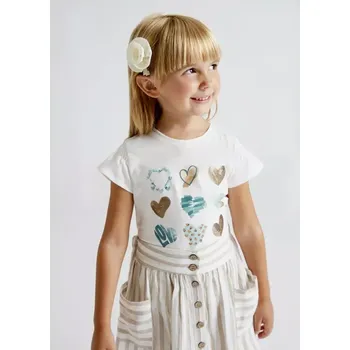 Dívčí mikina Dívčí triko krátký rukáv srdce Mayoral 3031-36 velikost 122