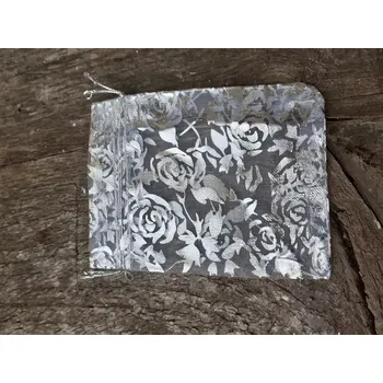 Materiál na výrobu šperku dárkový sáček se stříbrnými květy