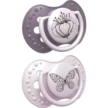 LOVI Dudlík silikonový dynamický LOVI BOTANIC 0-3m 2ks motýl