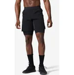 DOMYOS Pánské fitness kraťasy 2v1 S ČERNÁ