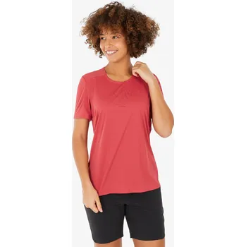Pánské tričko QUECHUA Dámské turistické tričko MH 500 L RŮŽOVÁ|ČERVENÁ