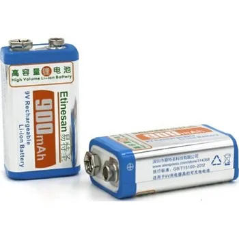 Akumulátor Li-ion výkoný nabíjecí Etinesan 9V 900mA pro mikrofony