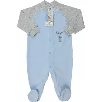 Kojenecký overall Overal na spaní bavlna modrý zajíček s brýlemi