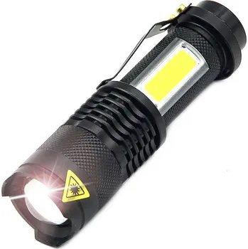 3800LM LED-Q5 + COB LED přenosná svítilna ZOOM na AA 14500 Vodotěsnosná