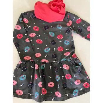 Oblečení a móda Dívčí bavlněné šaty Topo in Fashion se šálou a donuty (10842-806)