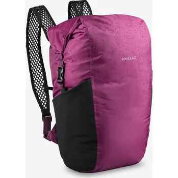 Sportovní taška FORCLAZ Nepromokavý skládací batoh Travel 20 l FIALOVÁ|ČERNÁ