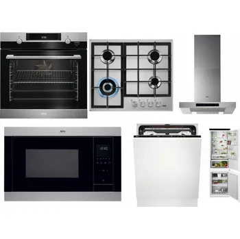 Set domácích spotřebičů AEG Mastery SteamBake BCK455350M + AEG Mastery StepPower HGB64420SM + AEG Mastery DBB5660HM + AEG Mastery MSB2547D-M + AEG FSE74707P + AEG TSC6M181ES