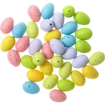 Velikonoční dekorace DP Craft Vajíčka duhová s otvorem 3cm 36ks